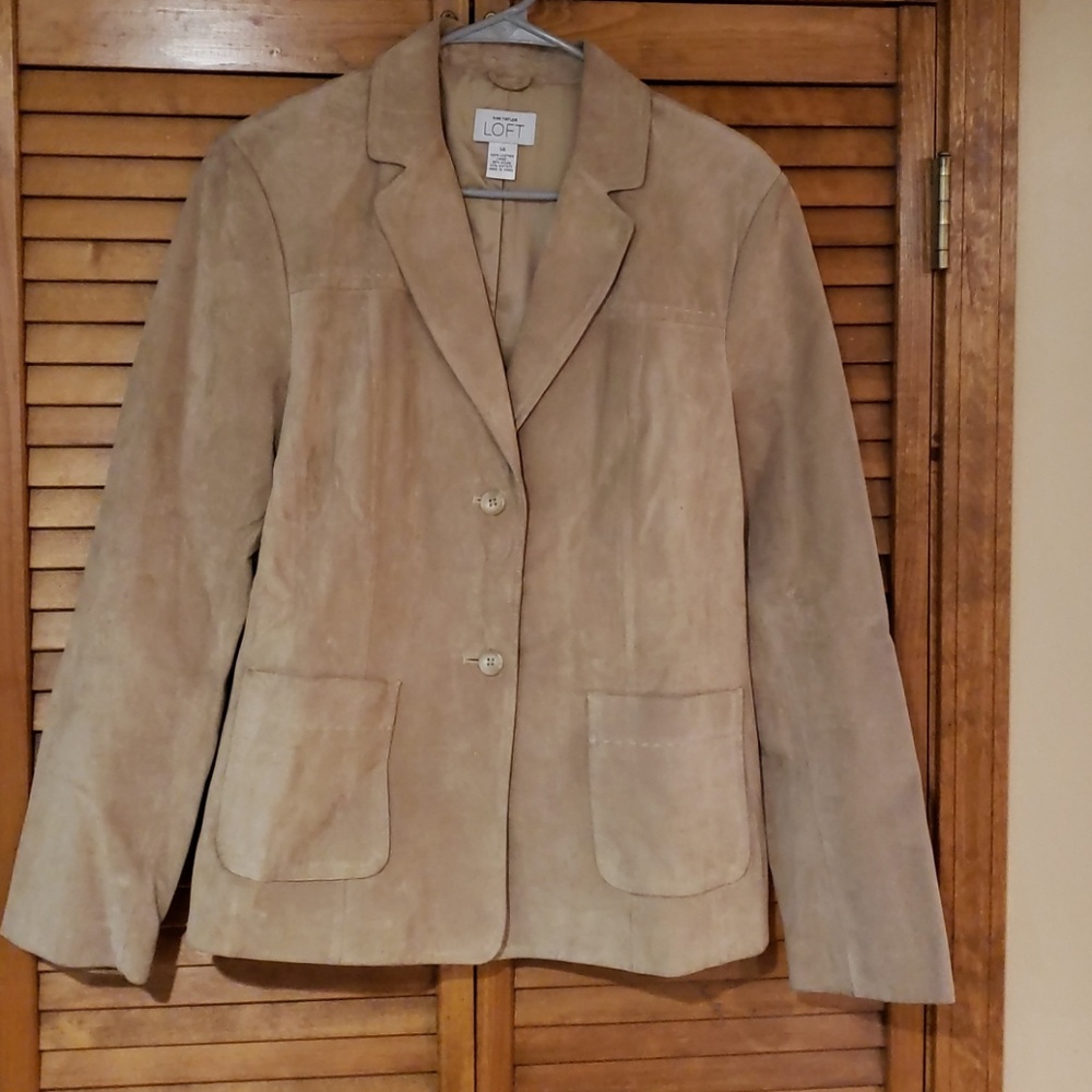 Ann Taylor Loft, beige suede blazer